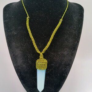 Natural Moonstone Necklace, Handmade Macrame Woven Spiritual Amulet